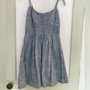 blue padded mini dress